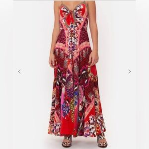 Camilla Vibrant Red Multicolor Maxi Dress
Artesania Mania